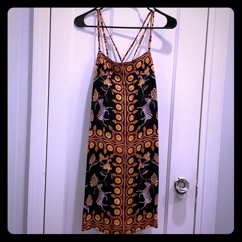 Strappy animal print mini dress